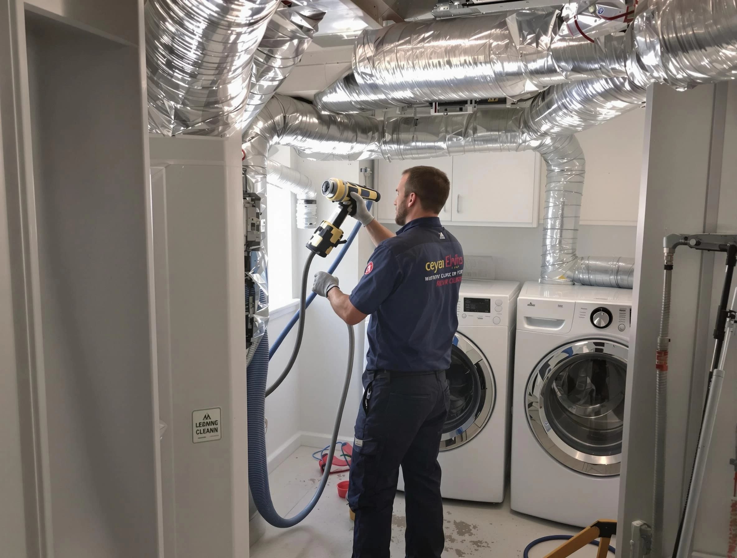 Suwanee Dryer Vent Cleaning specialist using advanced equipment for thorough duct cleaning in Suwanee