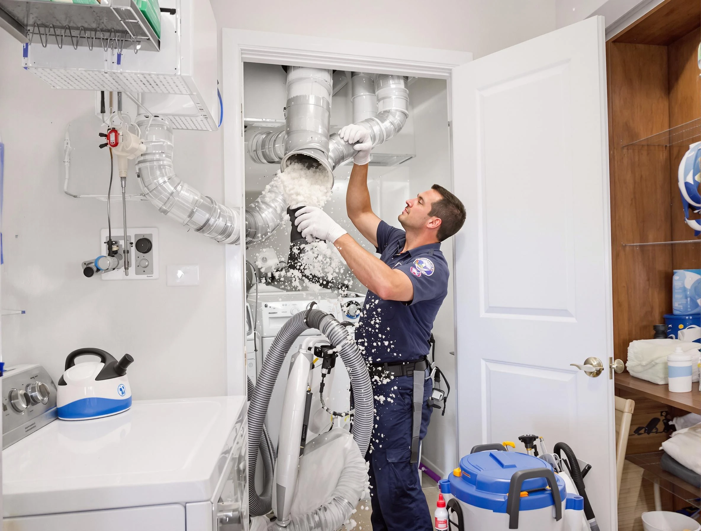 Suwanee Dryer Vent Cleaning technician delivering thorough residential dryer vent cleaning service in Suwanee